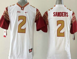 Youth Florida State Seminoles #2 Deion Sanders White College Stitched NCAA Jersey