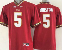 Youth Florida State Seminoles #5 Jameis Winston Red Authentic Stitched NCAA Jerseys