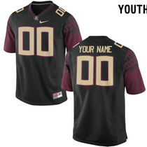 Youth Florida State Seminoles Customized College Black Authentic Stitched NCAA Jersey
