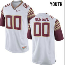 Youth Florida State Seminoles Customized College White Authentic Stitched NCAA Jersey
