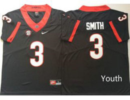 Youth GEORGIA bulldogs #3 Roquan Smith Black Vapor Untouchable College Football Jersey