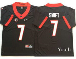 Youth GEORGIA bulldogs #7 D'Andre Swift Black Vapor Untouchable College Football Jersey