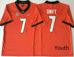 Youth GEORGIA bulldogs #7 D'Andre Swift Red Vapor Untouchable Authentic Stitched NCAA Jersey