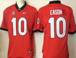 Youth Georgia Bulldogs #10 Jacob Eason Red Authentic Stitched NCAA Jersey