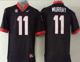 Youth Georgia Bulldogs #11 Aaron Murray Black Authentic Stitched NCAA Jersey