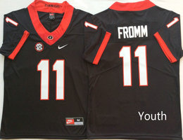 Youth Georgia Bulldogs #11 Jake Fromm Black Vapor Untouchable Limited Authentic Stitched NCAA Jersey