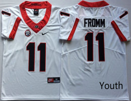 Youth Georgia Bulldogs #11 Jake Fromm White Vapor Untouchable Limited Authentic Stitched NCAA Jersey