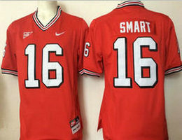 Youth Georgia Bulldogs #16 Kirby Smart Red Authentic Stitched NCAA Jersey