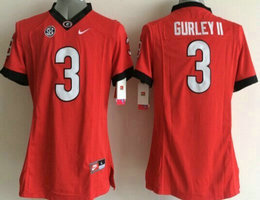 Youth Georgia Bulldogs #3 Todd Gurley II Red Authentic Stitched NCAA Jersey