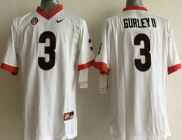 Youth Georgia Bulldogs #3 Todd Gurley II White Authentic Stitched NCAA Jersey