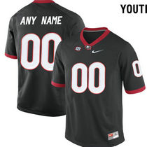 Youth Georgia Bulldogs Customized Black Authentic Stitched NCAA Jersey