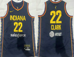 Youth Indiana Fever #22 Caitlin Clark Navy Authentic stitched Basketball jersey