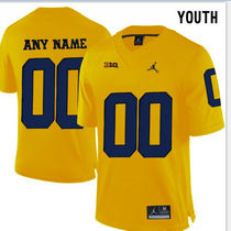 Youth Jordan Brand Michigan Wolverines Customized College Yellow Limited Authentic Stitched NCAA Jersey