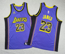 Youth Jordon Los Angeles Lakers #23 Lebron James Purple Basketball Jersey