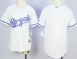 Youth Kansas City Royals Blank White Stitched MLB Jersey