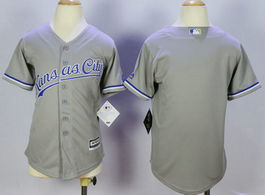 Youth Kansas City Royals Grey New Majestic Authentic Stitched MLB Jersey