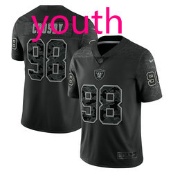 Youth Las Vegas Raiders #98 Max Crosby Black Reflection NFL jersey