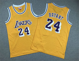 Youth Los Angeles Lakers #24 Kobe Bryant Gold Stitched Jersey