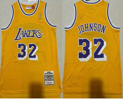 Youth Los Angeles Lakers #32 Magic Johnson Gold Hardwood Classic Stitched Jersey