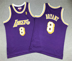 Youth Los Angeles Lakers #8 Kobe Bryant Purple Authentic Stitched NBA Jersey