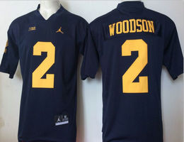 Youth Michigan Wolverines #2 Charles Woodson Navy Jordan College Football Jersey