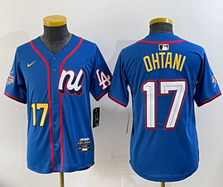 Youth National League #17 Shohei Ohtani Blue 2025 All-Star Baseball Jersey