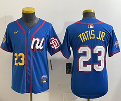 Youth National League #23 Fernando Tatis Jr. Blue 2025 All-Star Baseball Jersey