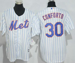 Youth New York Mets #30 Michael Conforto White(Blue Strip) New Majestic Authentic Stitched MLB Jersey