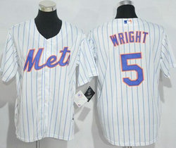 Youth New York Mets #5 David Wright White(Blue Strip) Authentic Stitched MLB jersey
