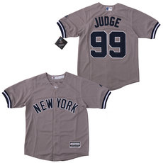 Youth New York Yankees #99 Aaron Judge Grey New Majestic Authentic Stitched MLB jersey