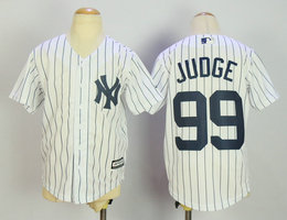 Youth New York Yankees #99 Aaron Judge White New Majestic Authentic Stitched MLB jersey