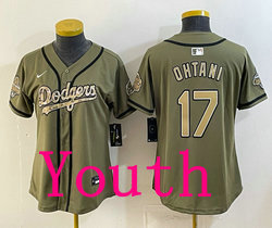 Youth Nike Angeles Dodgers #17 Shohei Ohtani Olive 2026 Military Appreciation Day Jersey