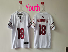 Youth Nike Arizona Cardinals #18 Marvin Harrison Jr White 2023 F.U.S.E. Football Stitched Jersey