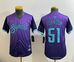 Youth Nike Arizona Diamondbacks #51 Randy Johnson Purple 2025 City MLB Jersey