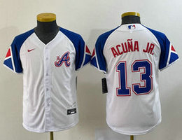 Youth Nike Atlanta Braves #13 Ronald Acuna Jr 2023 City Authentic Stitched MLB Jersey