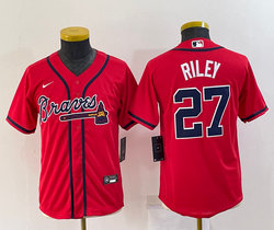 Youth Nike Atlanta Braves #27 Austin Riley Red Game Authentic Stitched MLB Jersey