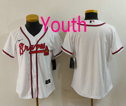 Youth Nike Atlanta Braves Blank White Game Authentic Stitched MLB Jersey