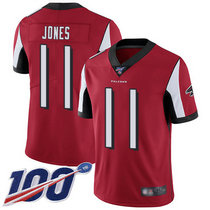 Youth Nike Atlanta Falcons #11 Julio Jones 100th Season Red Vapor Untouchable Limited Authentic Stitched NFL Jersey