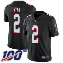 Youth Nike Atlanta Falcons #2 Matt Ryan 100th Season Black Vapor Untouchable Authentic stitched NFL jersey