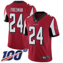 Youth Nike Atlanta Falcons #24 Devonta Freeman 100th Season Red Vapor Untouchable Authentic Stitched NFL Jerseys