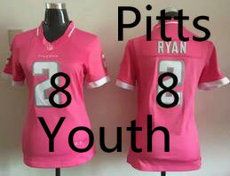 Youth Nike Atlanta Falcons #8 Pitts Pink Authentic Stitched NFL Jersey