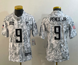 Youth Nike Atlanta Falcons #9 Michael Penix Jr 2024 Salute to Service Authentic Stitched NFL Jersey