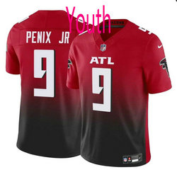 Youth Nike Atlanta Falcons #9 Michael Penix Jr Red 2024 Draft F.U.S.E Football Jersey