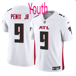 Youth Nike Atlanta Falcons #9 Michael Penix Jr White 2024 Draft F.U.S.E Football Jersey