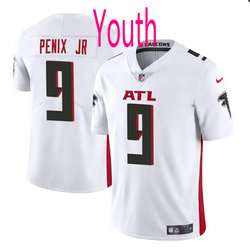 Youth Nike Atlanta Falcons #9 Michael Penix Jr White 2024 Draft Vapor Untouchable Stitched Football Jersey