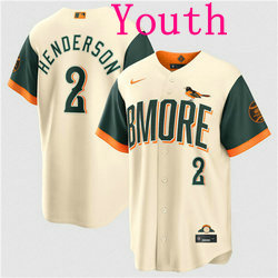 Youth Nike Baltimore Orioles #2 Gunnar Henderson Natural 2026 City MLB Jersey