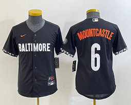 Youth Nike Baltimore Orioles #6 Ryan Mountcastle Black 2023 City Authentic Stitched MLB Jersey