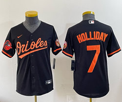 Youth Nike Baltimore Orioles #7 Jackson Holliday Black Stitched Baseball Jersey