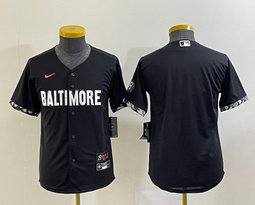 Youth Nike Baltimore Orioles Blank Black 2023 City Stitched MLB Jersey