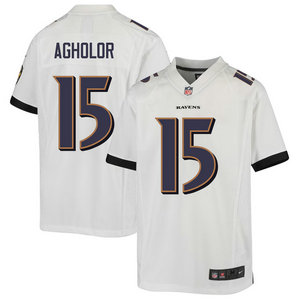 Youth Nike Baltimore Ravens #15 Nelson Agholor White Vapor Untouchable Authentic Stitched NFL Jersey